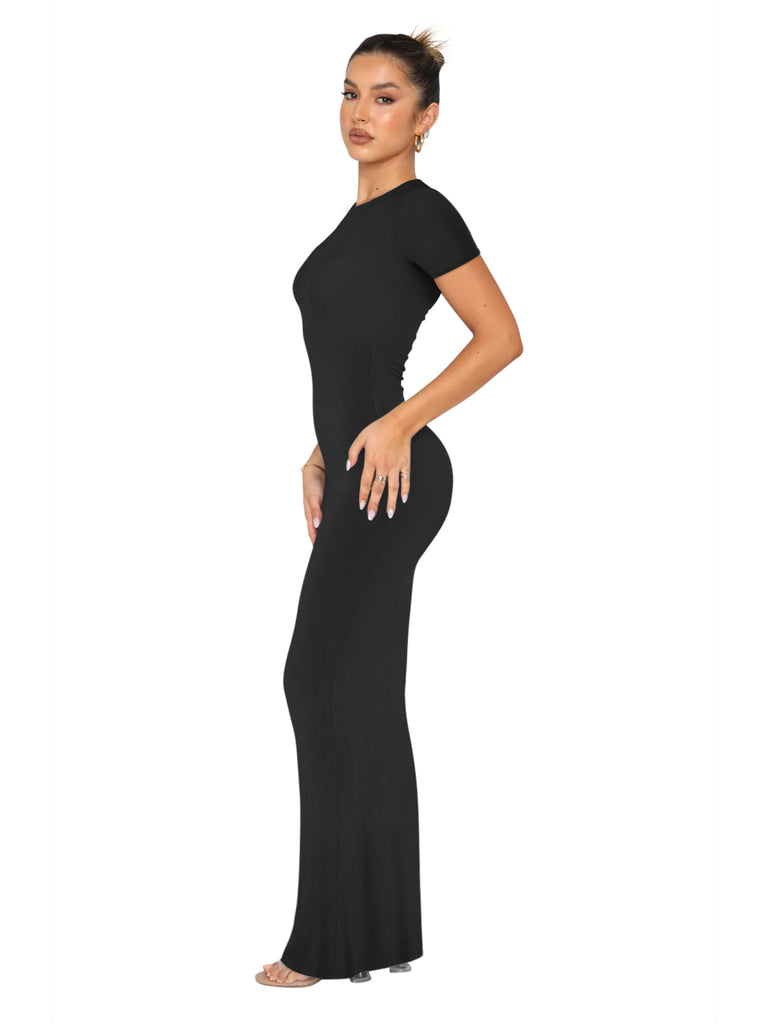 Elegant Short Sleeve Bodycon Maxi Dresses