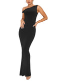 One Shoulder Sleeveless Maxi Dresses
