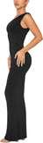 One Shoulder Sleeveless Maxi Dresses