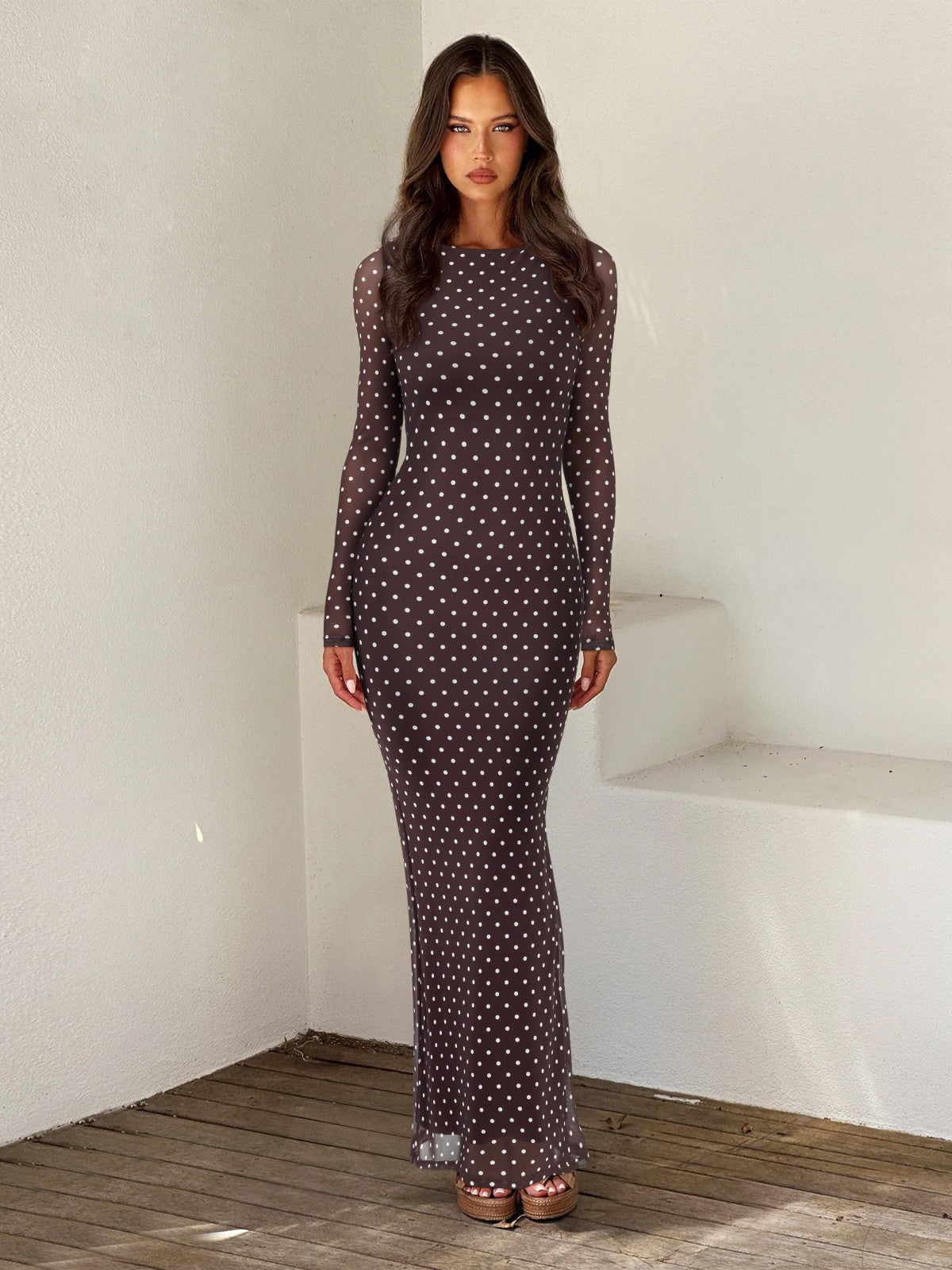 Cocoa White Polka