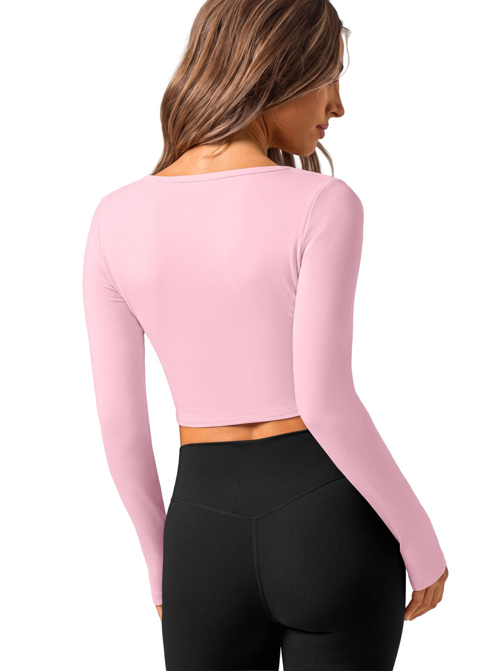 V Neck Long Sleeve Wrap Top with Adjustable Tie