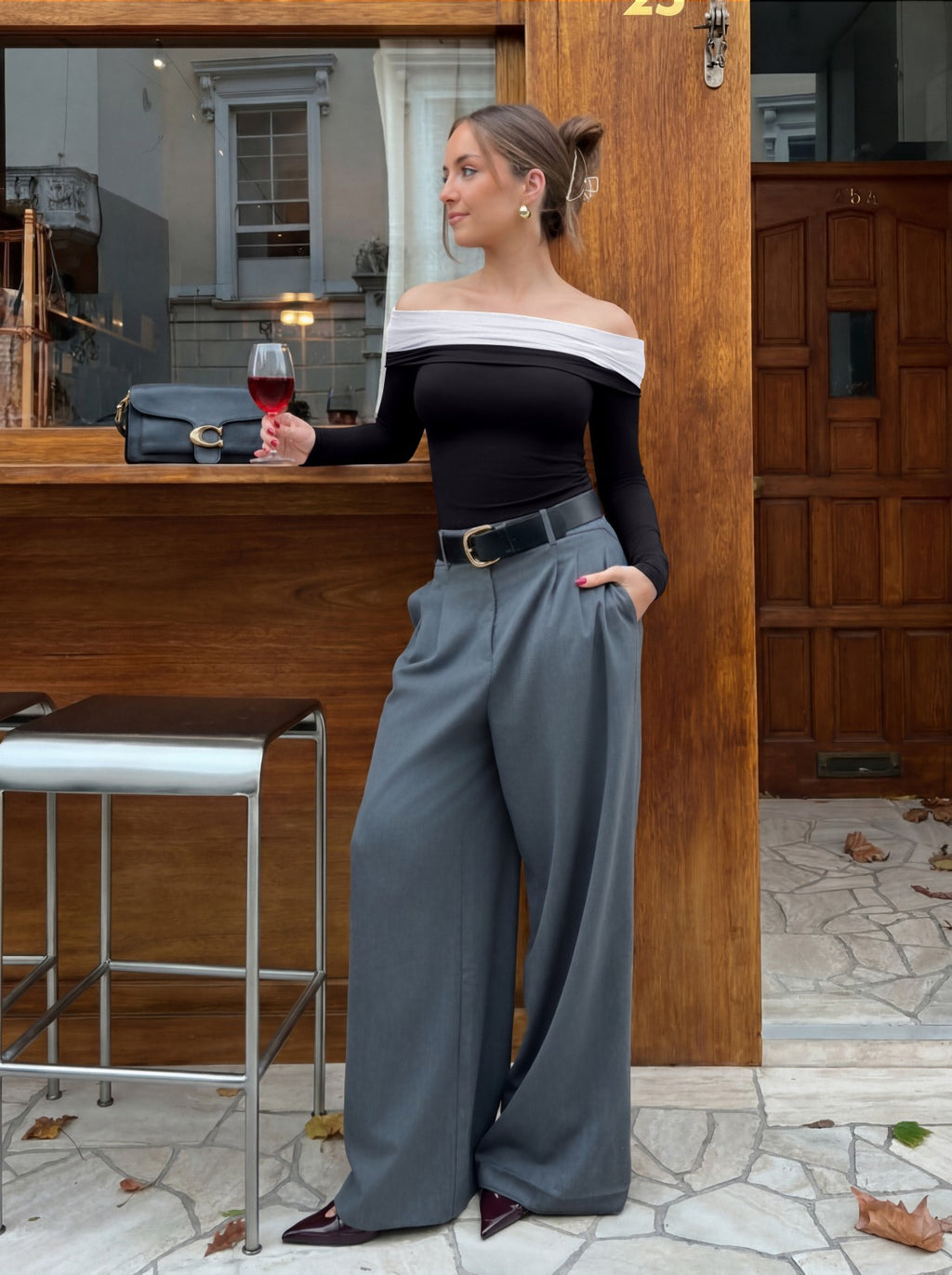 Off Shoulder Long Sleeve Mesh Slim Fit Double Lined Top