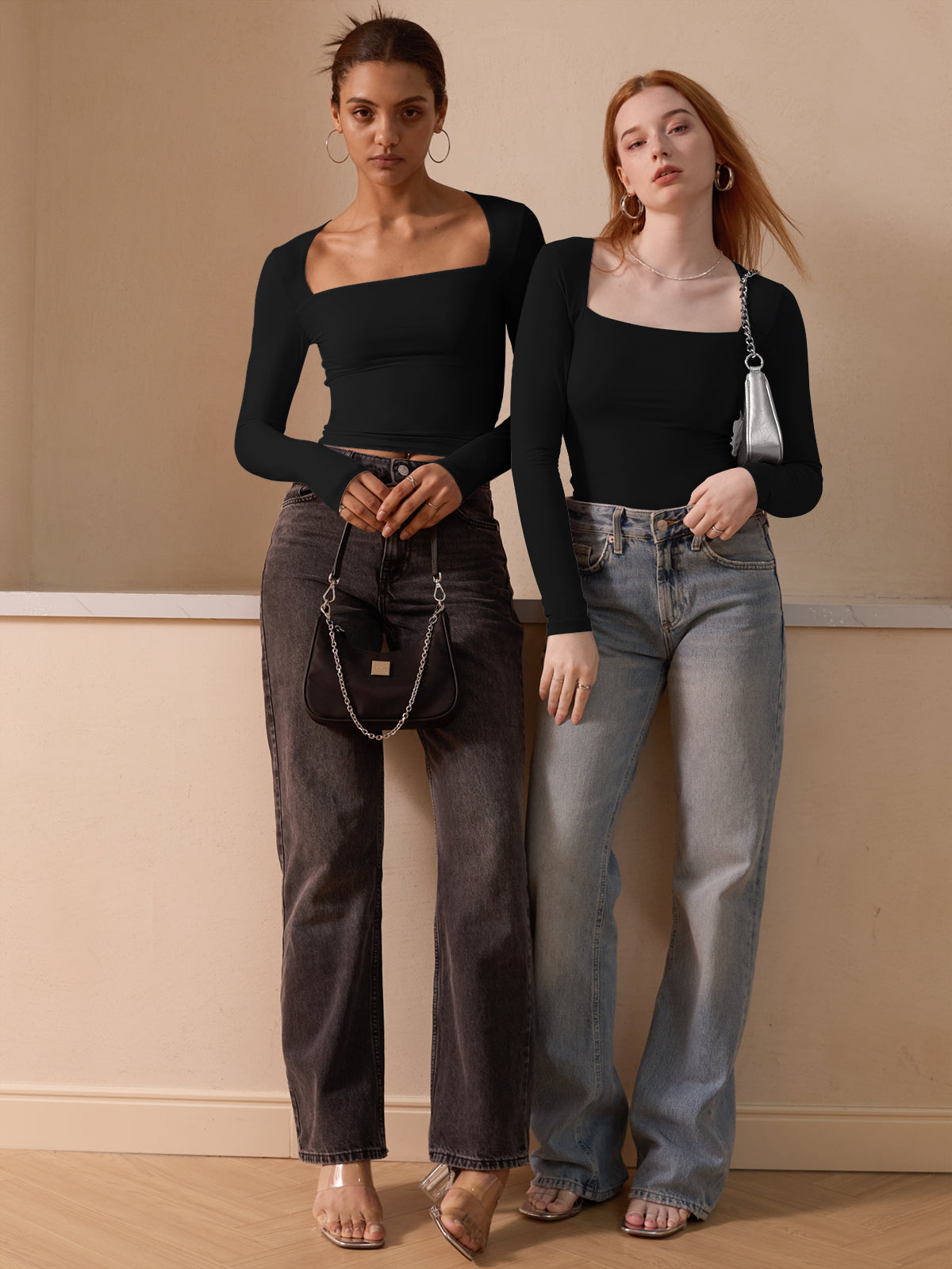 Midnight Horizon Square Neck Crop Top