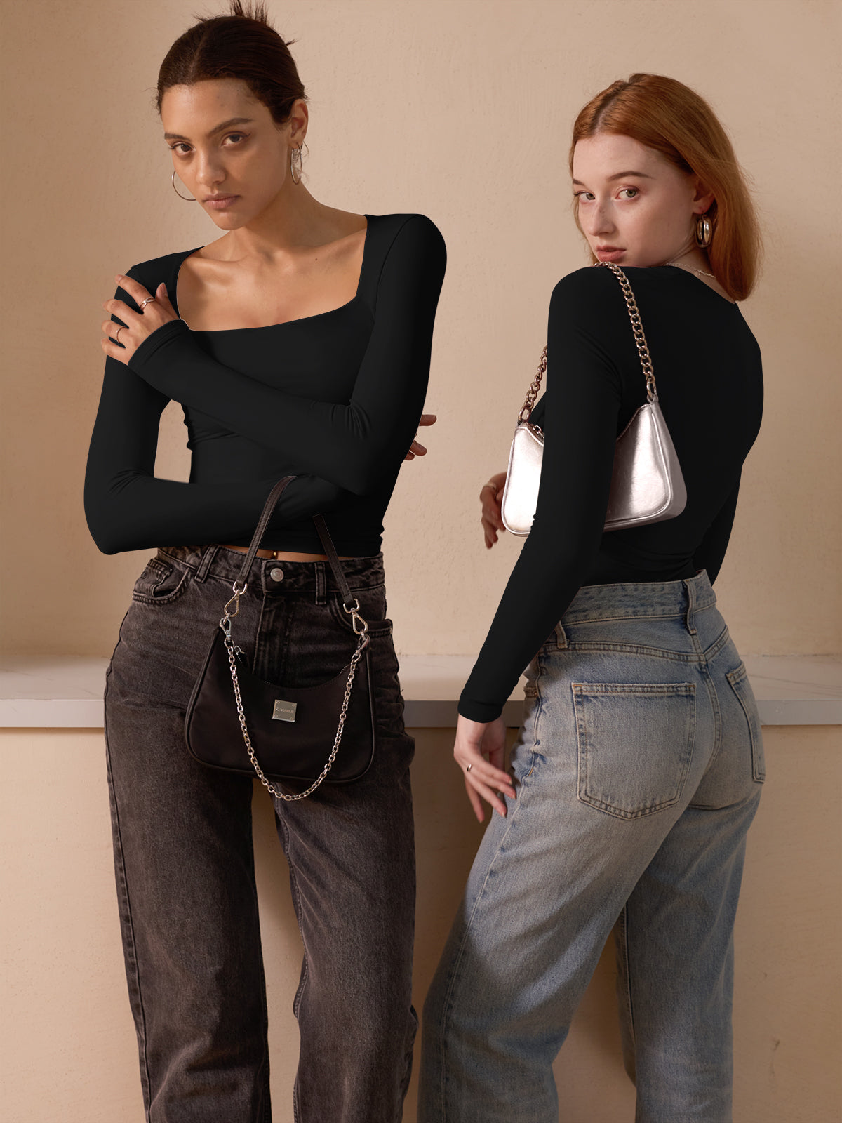 Midnight Horizon Square Neck Crop Top