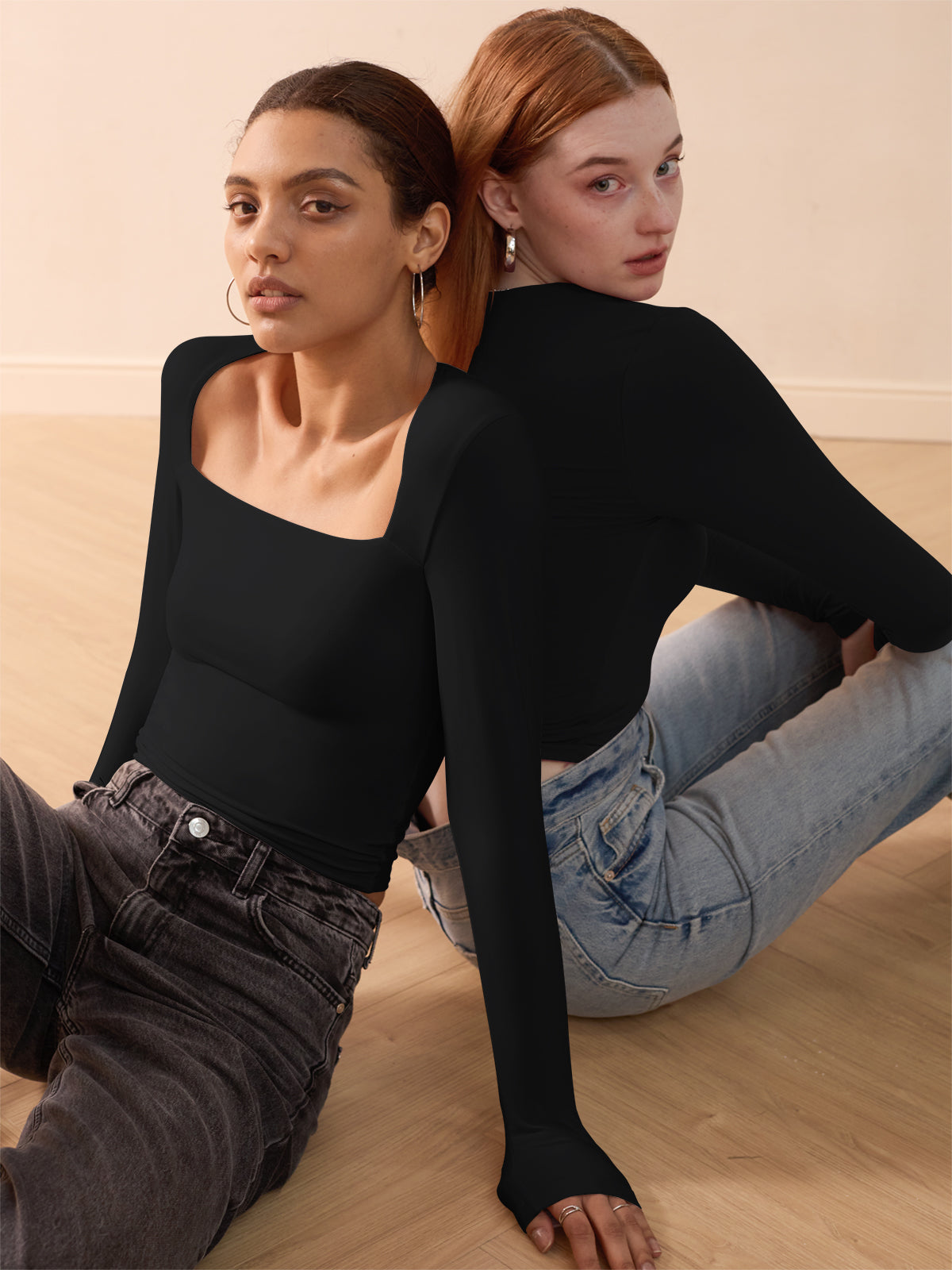 Midnight Horizon Square Neck Crop Top
