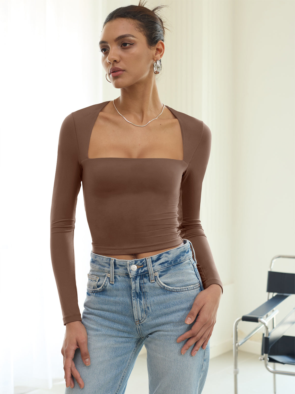 Midnight Horizon Square Neck Crop Top