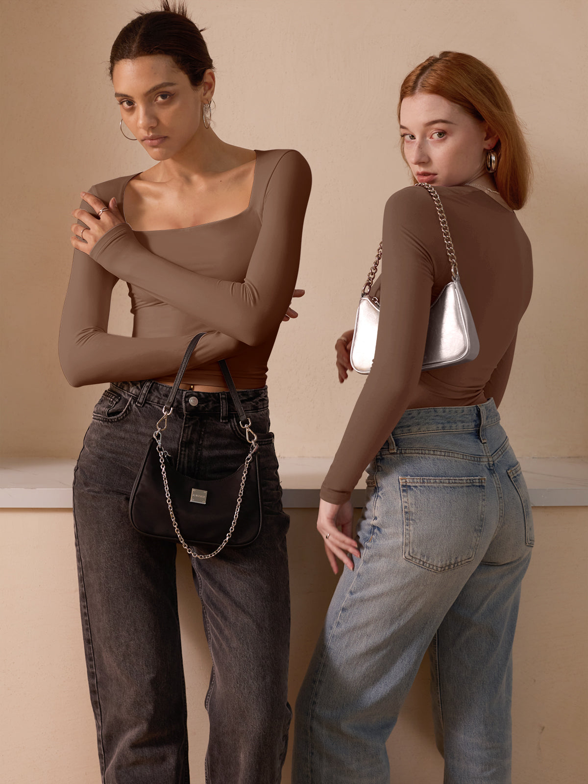 Midnight Horizon Square Neck Crop Top