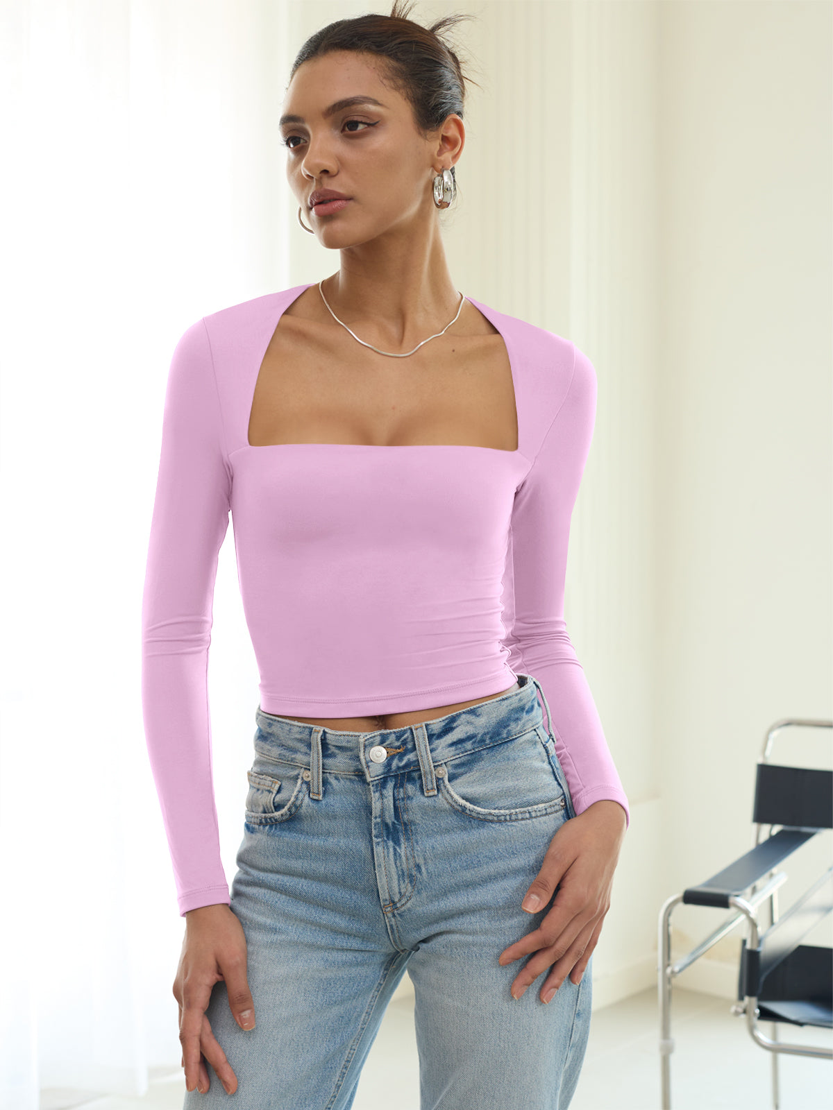 Midnight Horizon Square Neck Crop Top