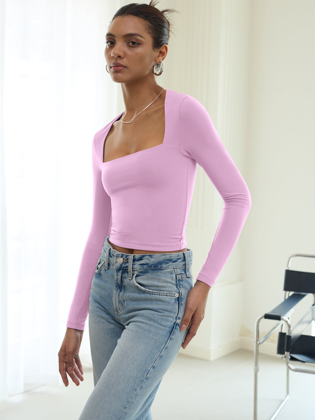 Midnight Horizon Square Neck Crop Top