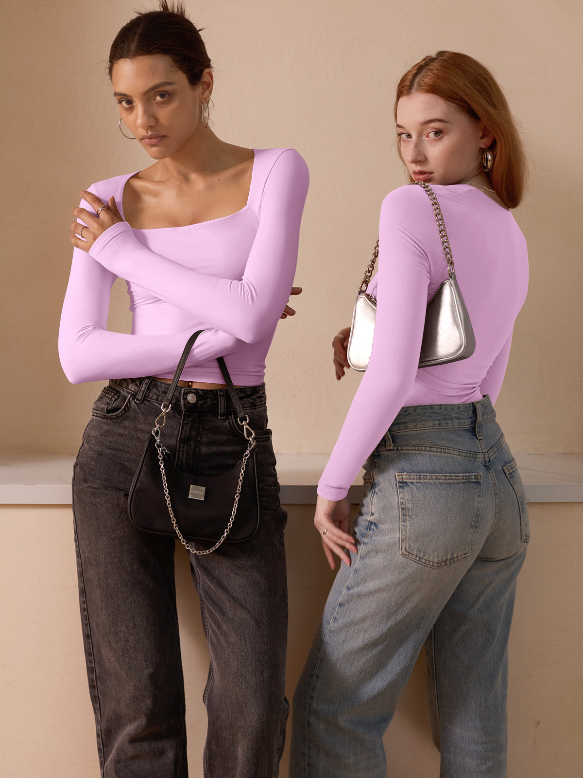 Midnight Horizon Square Neck Crop Top