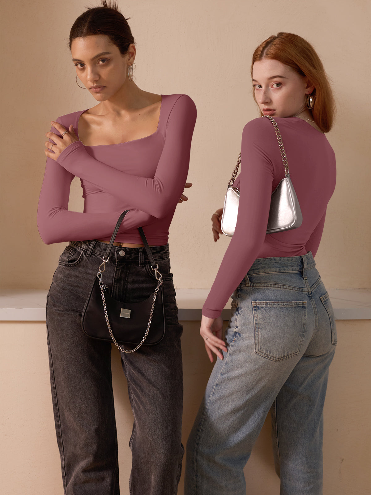 Midnight Horizon Square Neck Crop Top