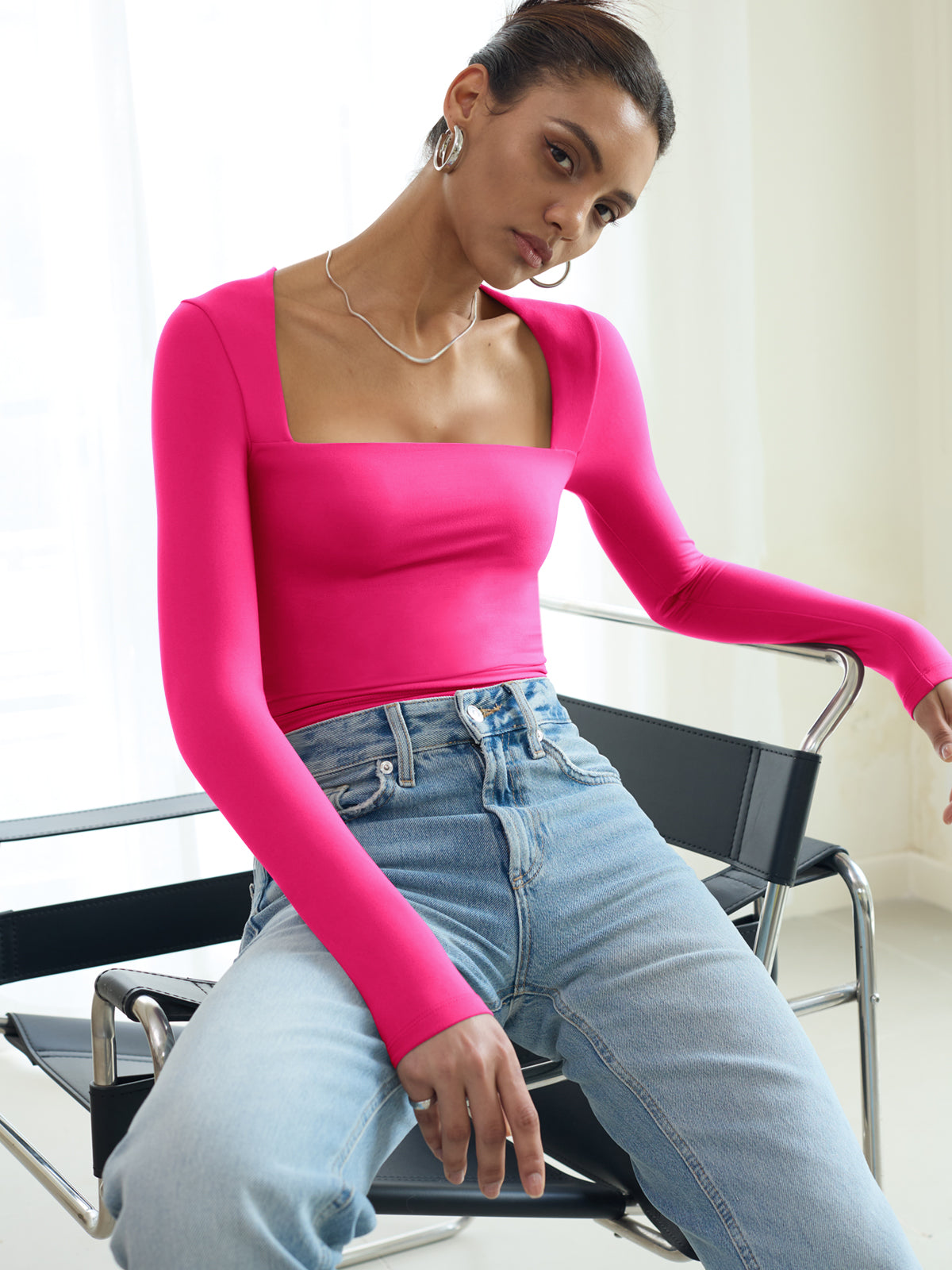 Midnight Horizon Square Neck Crop Top