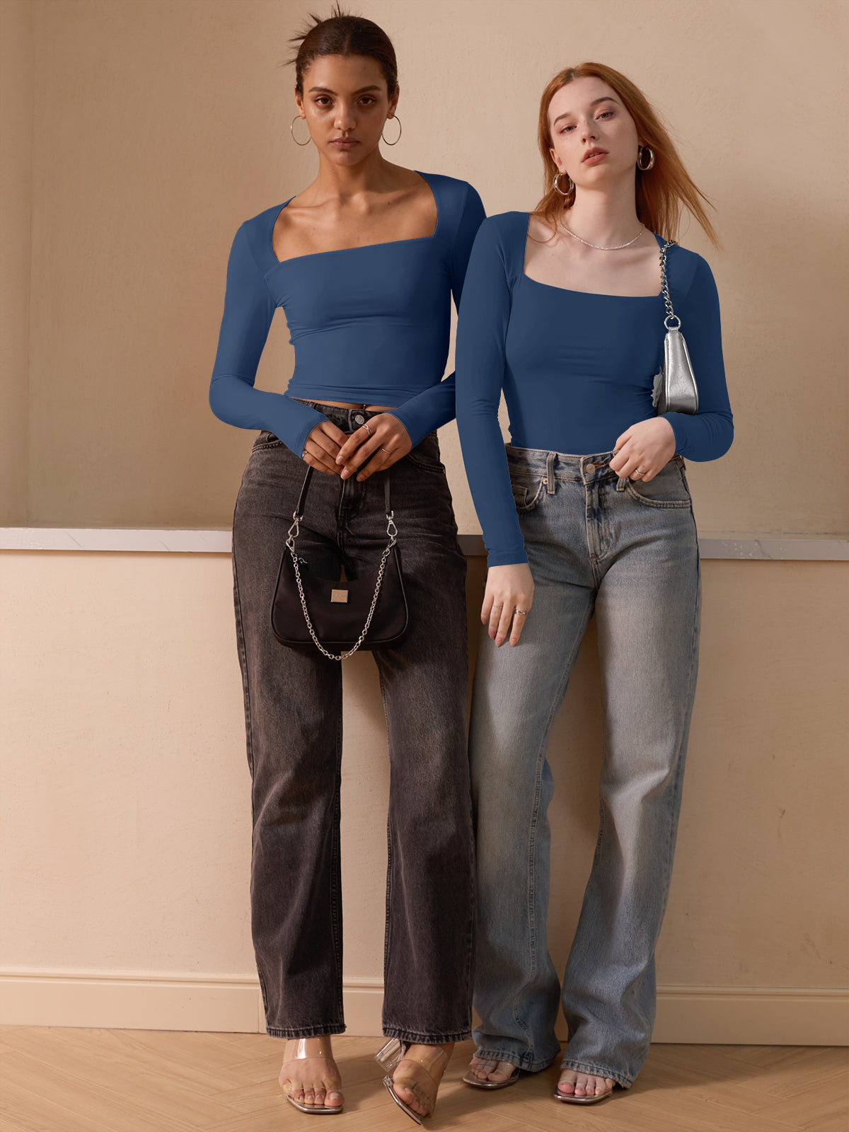 Midnight Horizon Square Neck Crop Top