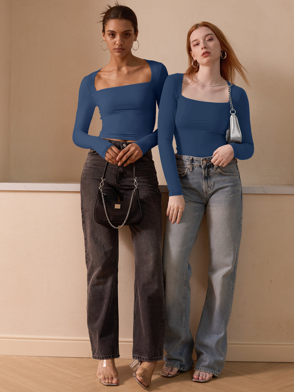 Midnight Horizon Square Neck Crop Top