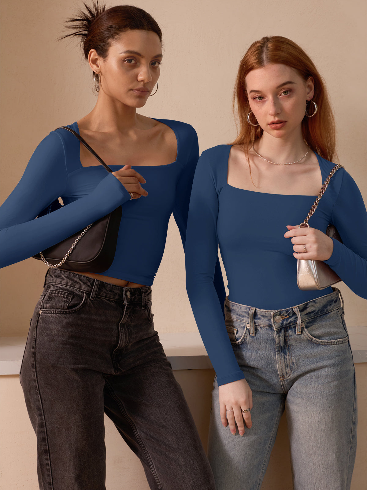 Midnight Horizon Square Neck Crop Top