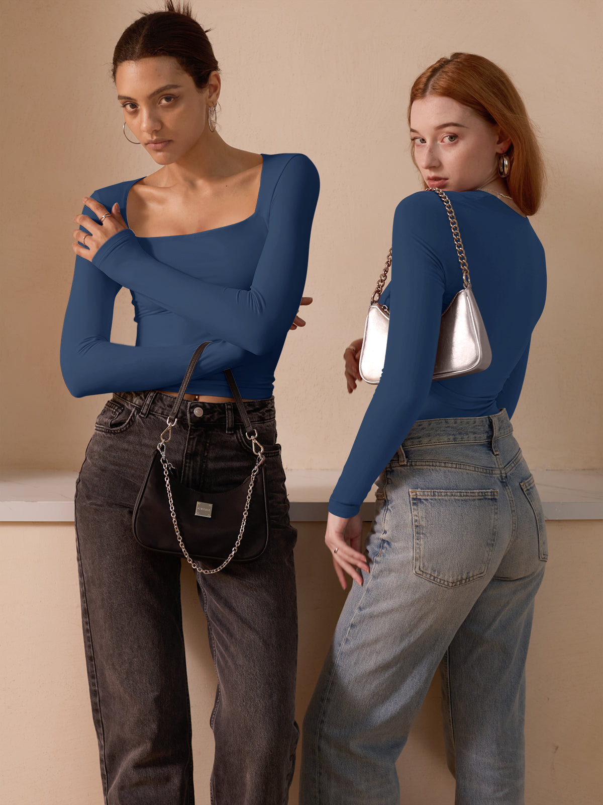 Midnight Horizon Square Neck Crop Top