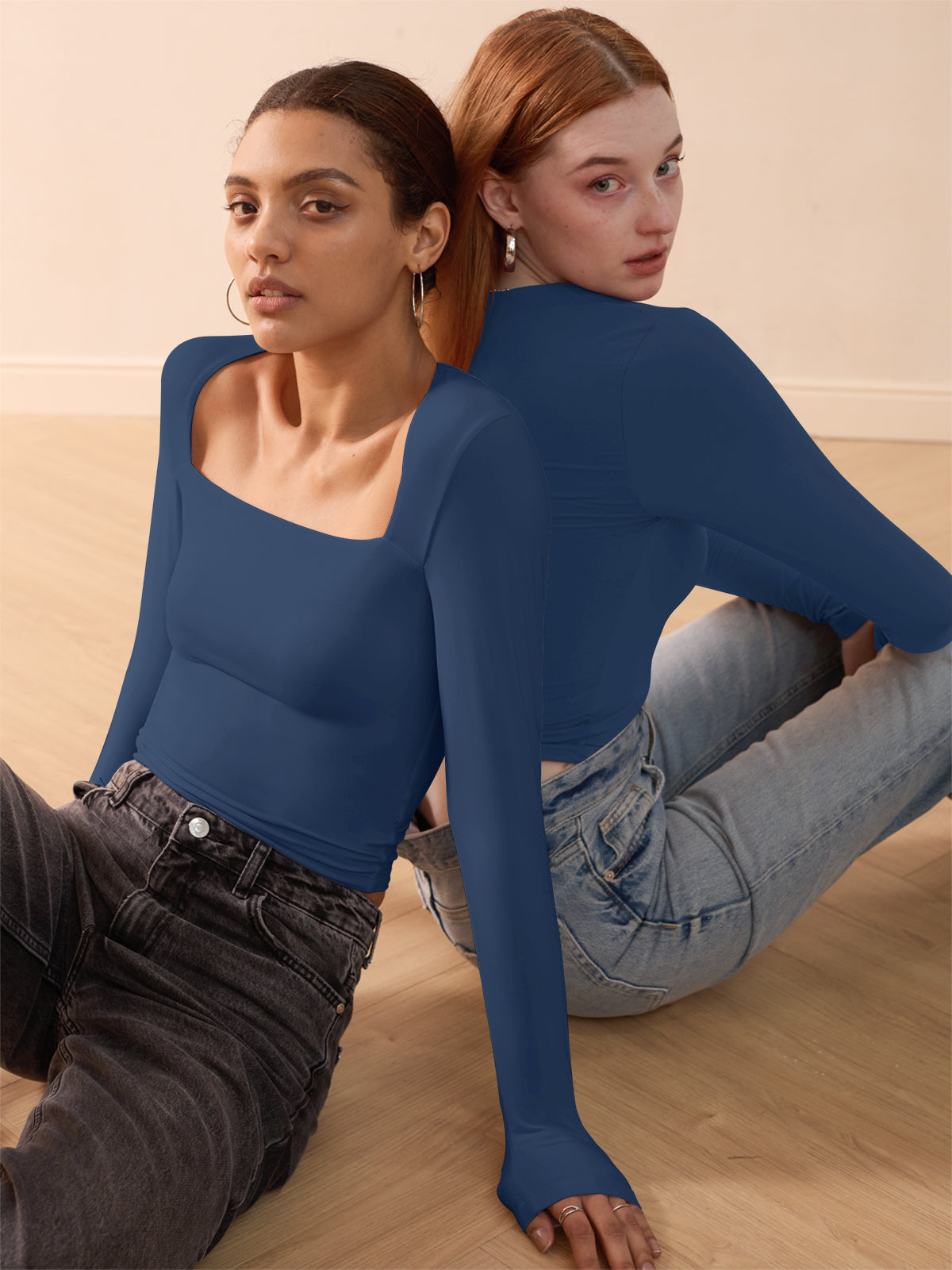 Midnight Horizon Square Neck Crop Top