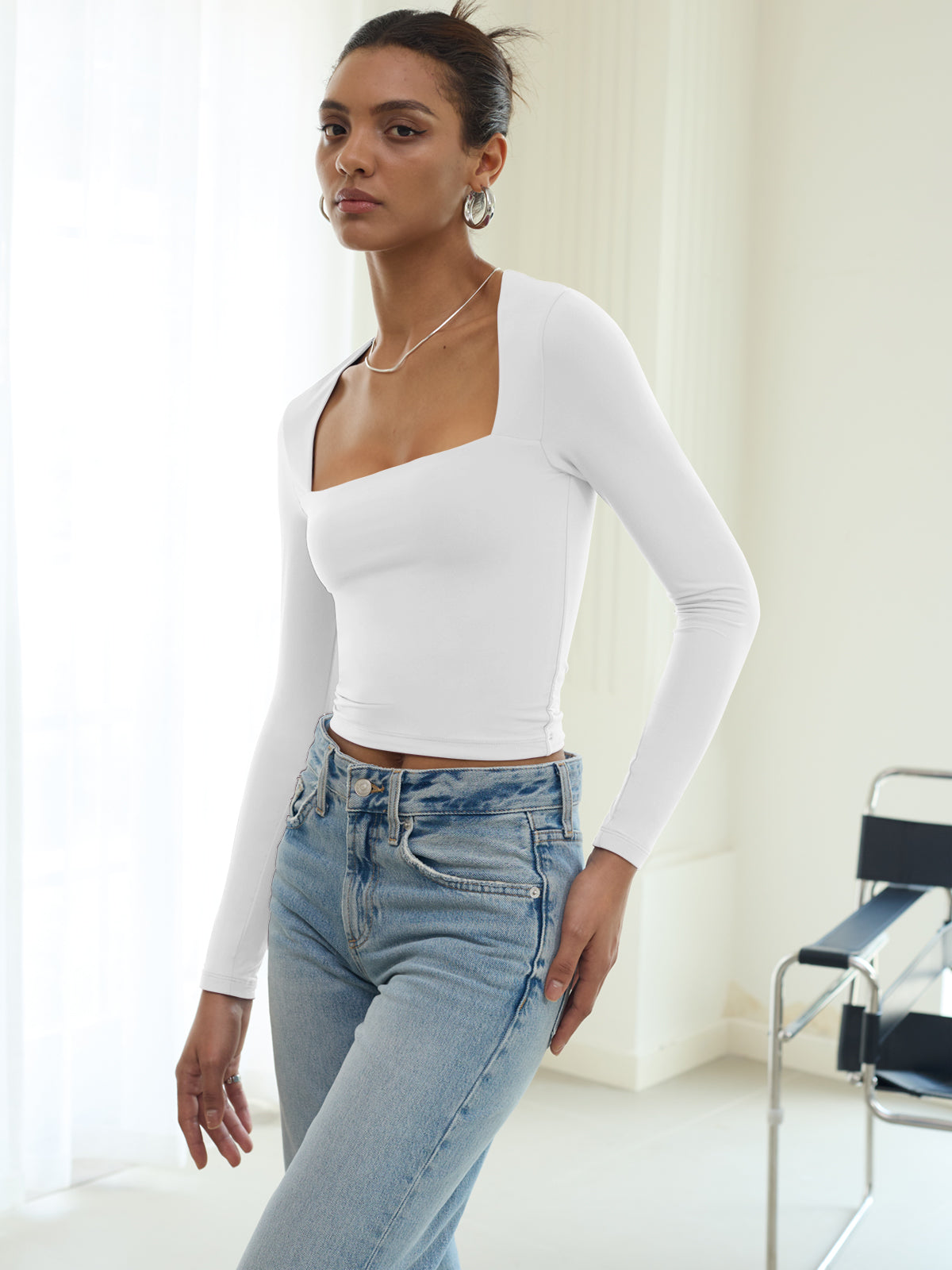Midnight Horizon Square Neck Crop Top