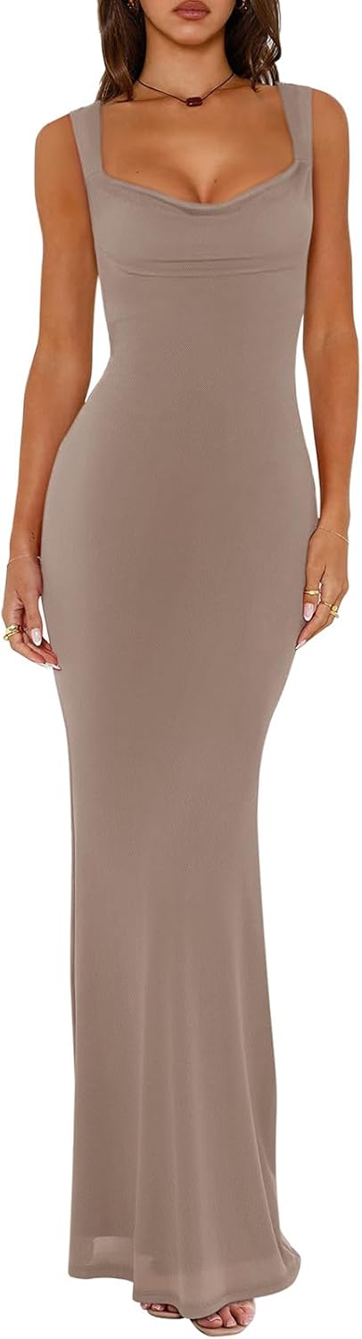 Cowl Neck Sleeveless Tank Dress
