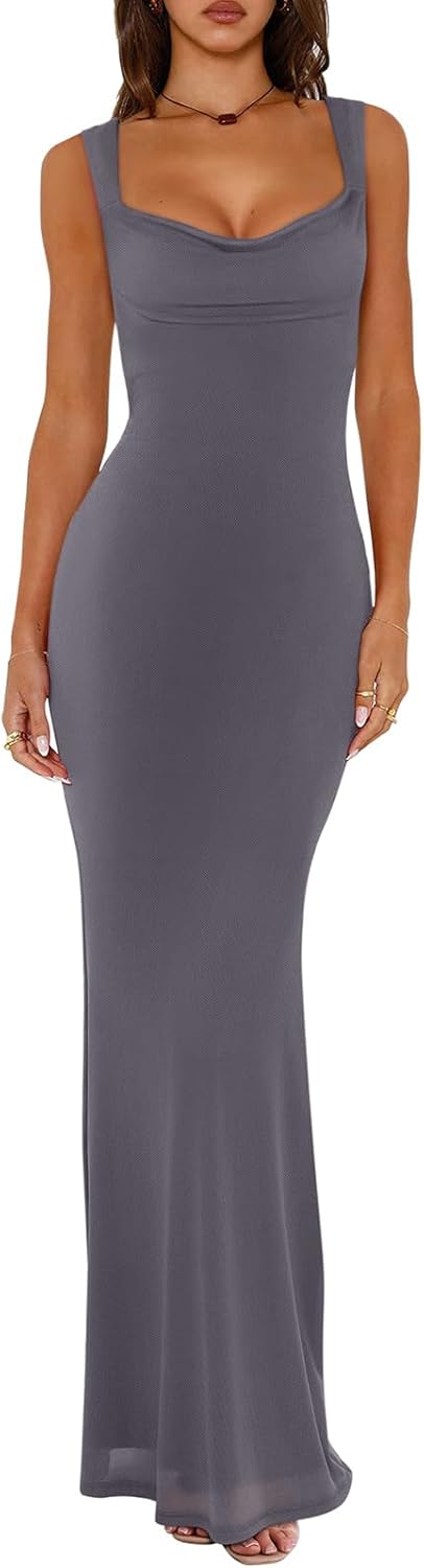 Cowl Neck Sleeveless Tank Dress
