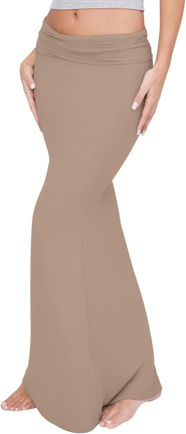 Fold Over High Waisted Lounge Long Skirts – REORIA