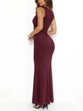 Summer Cowl Neck Mesh Sleeveless Tank Dress