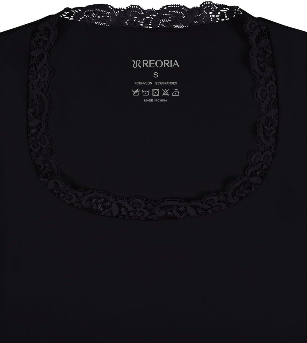 Scoop Neck Long Sleeve Double Lined Layering Slim Bodysuit Tops - REORIA