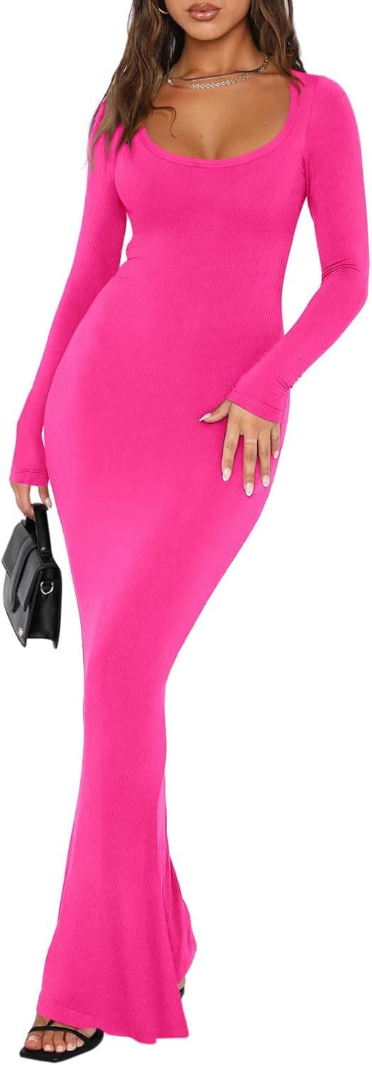 reoria long sleeve dress Square-neck Lounge Long Dress Maxi Dresses Coffee / XL
