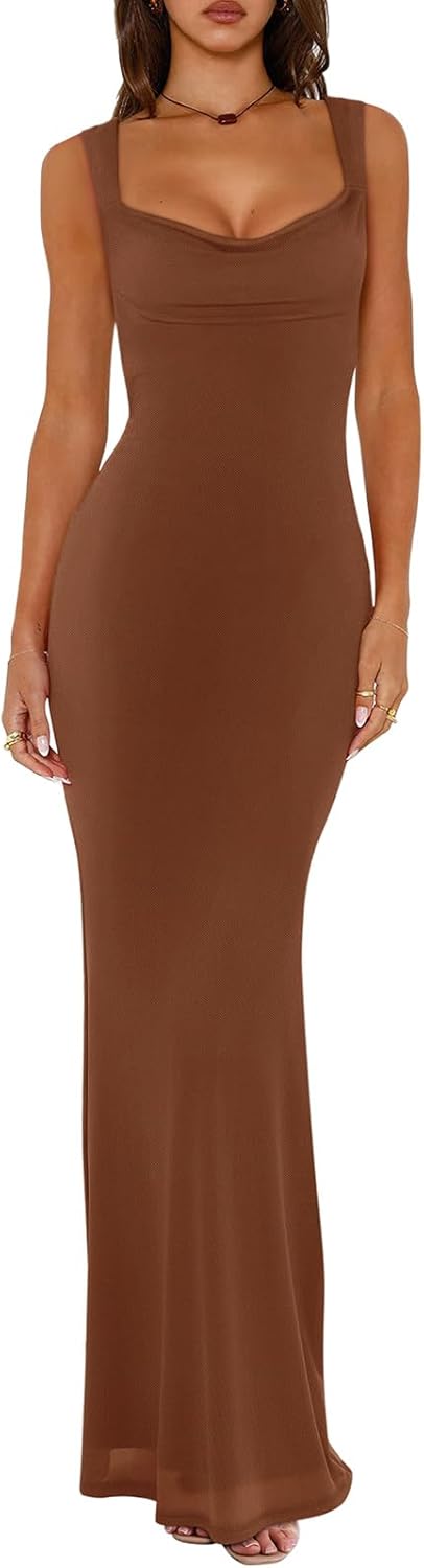 Cowl Neck Sleeveless Tank Dress