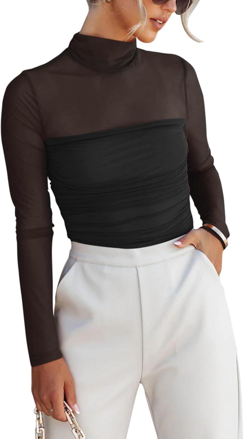 Veil of Night Turtleneck Top - REORIA