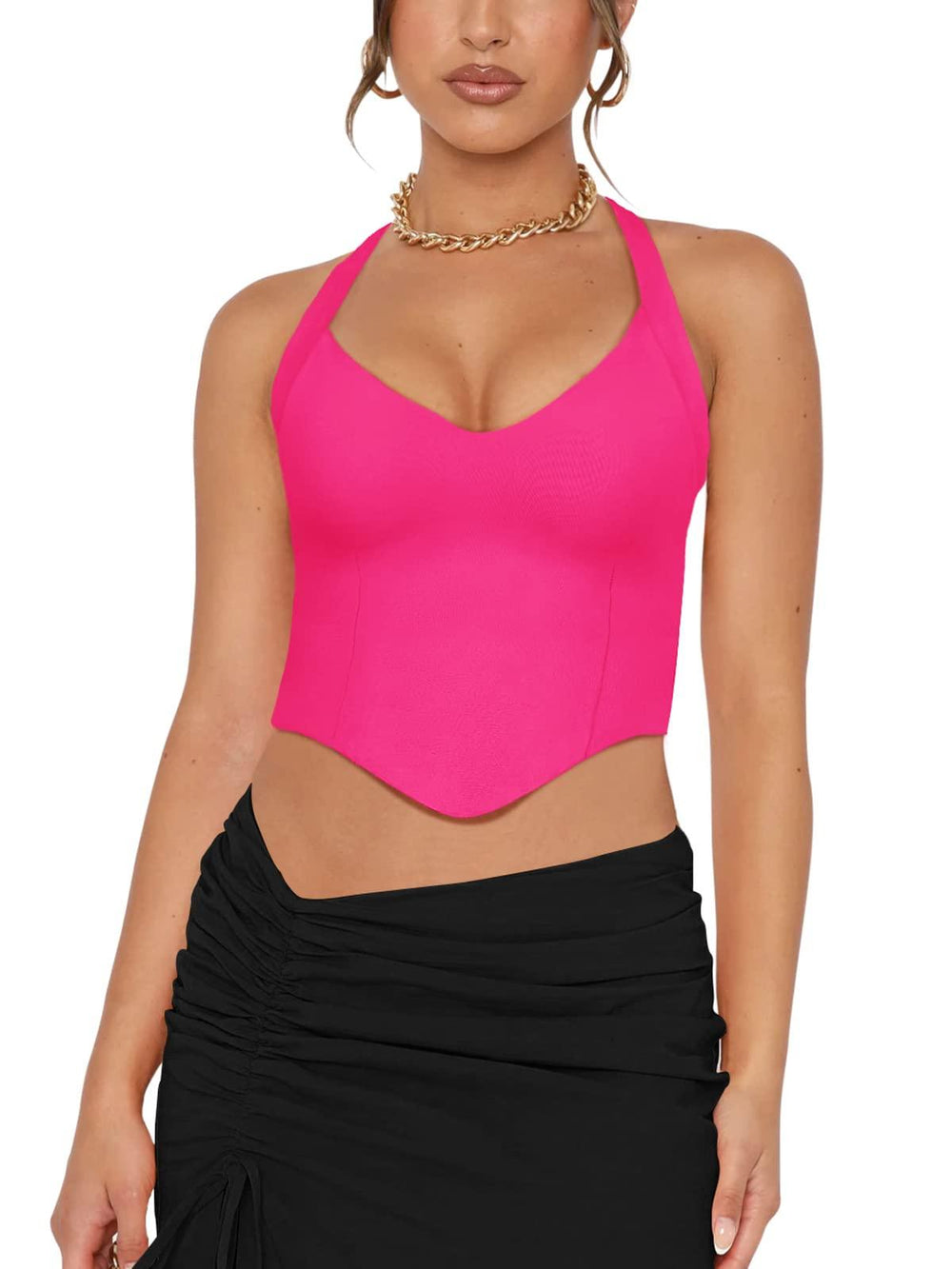 Radiant Poise Halter Corset Top - REORIA