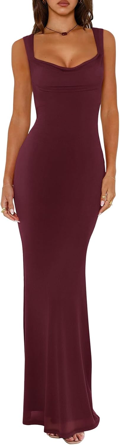 Cowl Neck Sleeveless Tank Dress