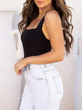 Tranquil Shores Square Neck Bodysuits Tops - REORIA
