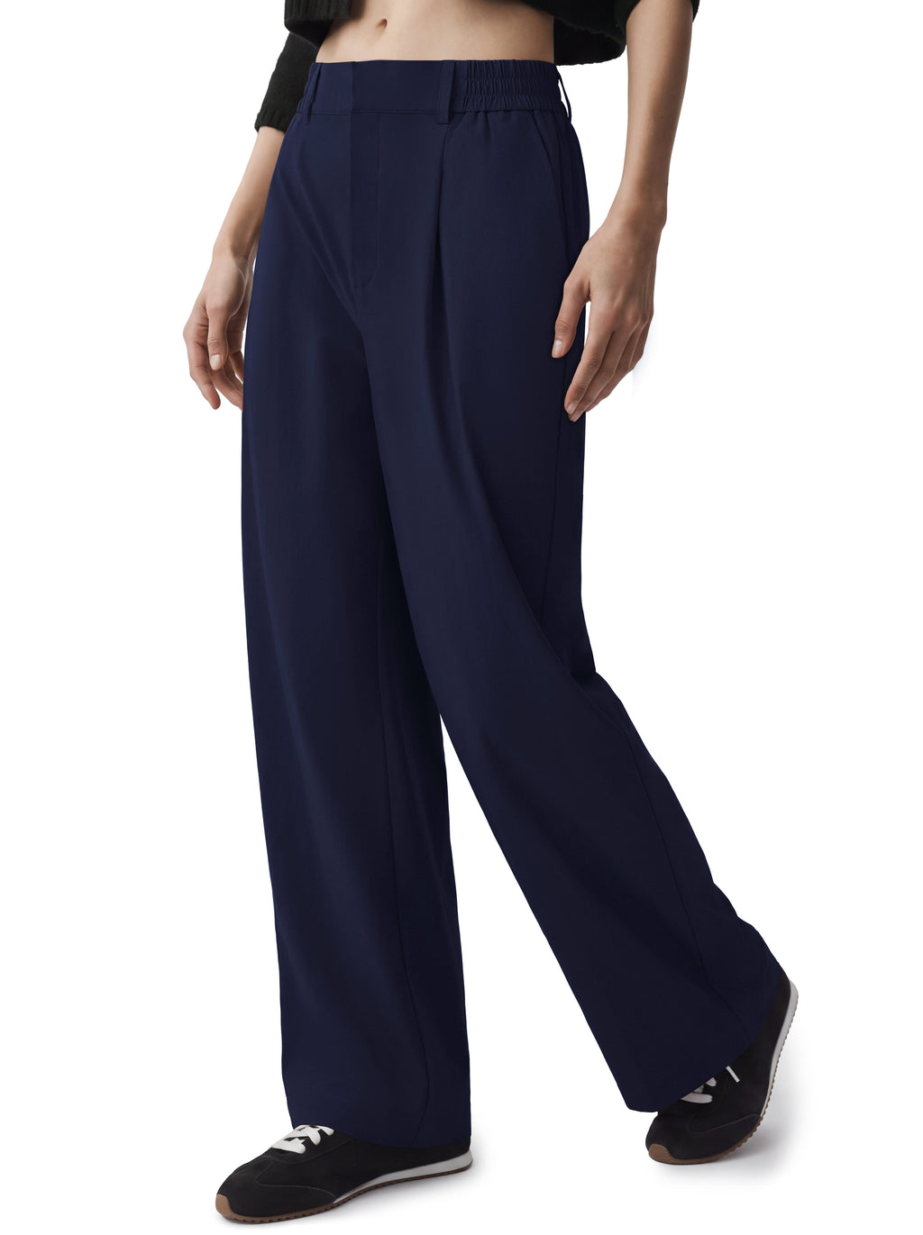REORIA Women's High Waisted Wide Leg Work Pants with Pockets