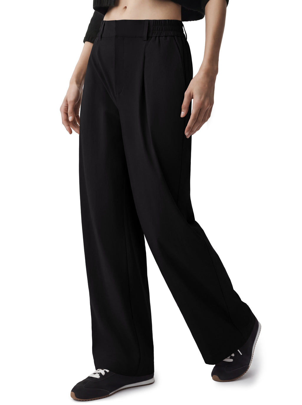 REORIA Women's High Waisted Wide Leg Work Pants with Pockets