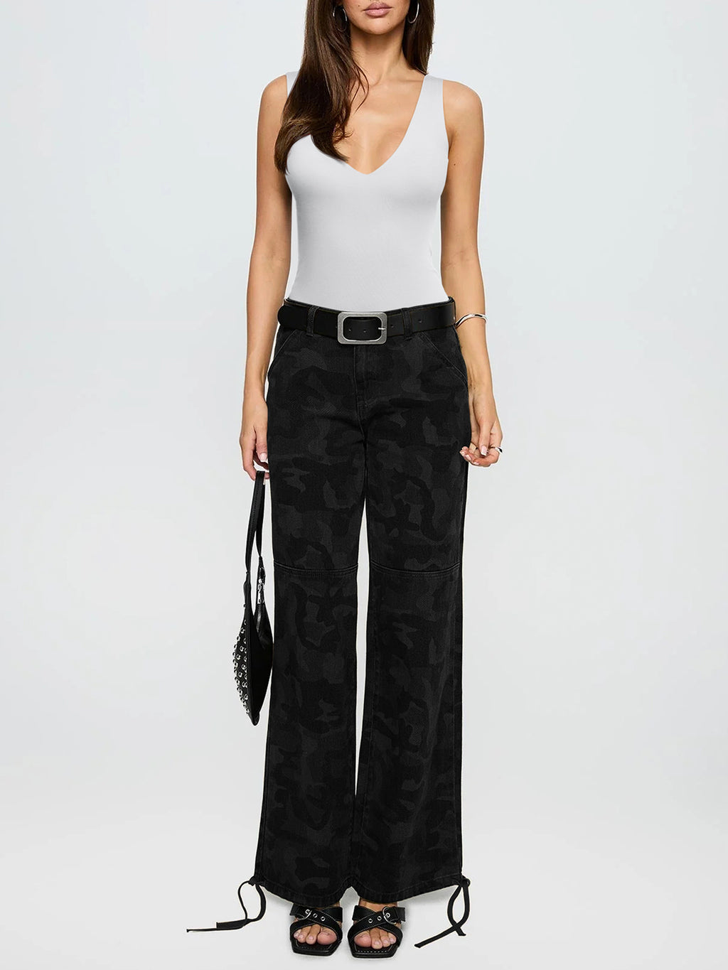 Plunge Deep V Neck Sleeveless V Backless Bodysuits Tops