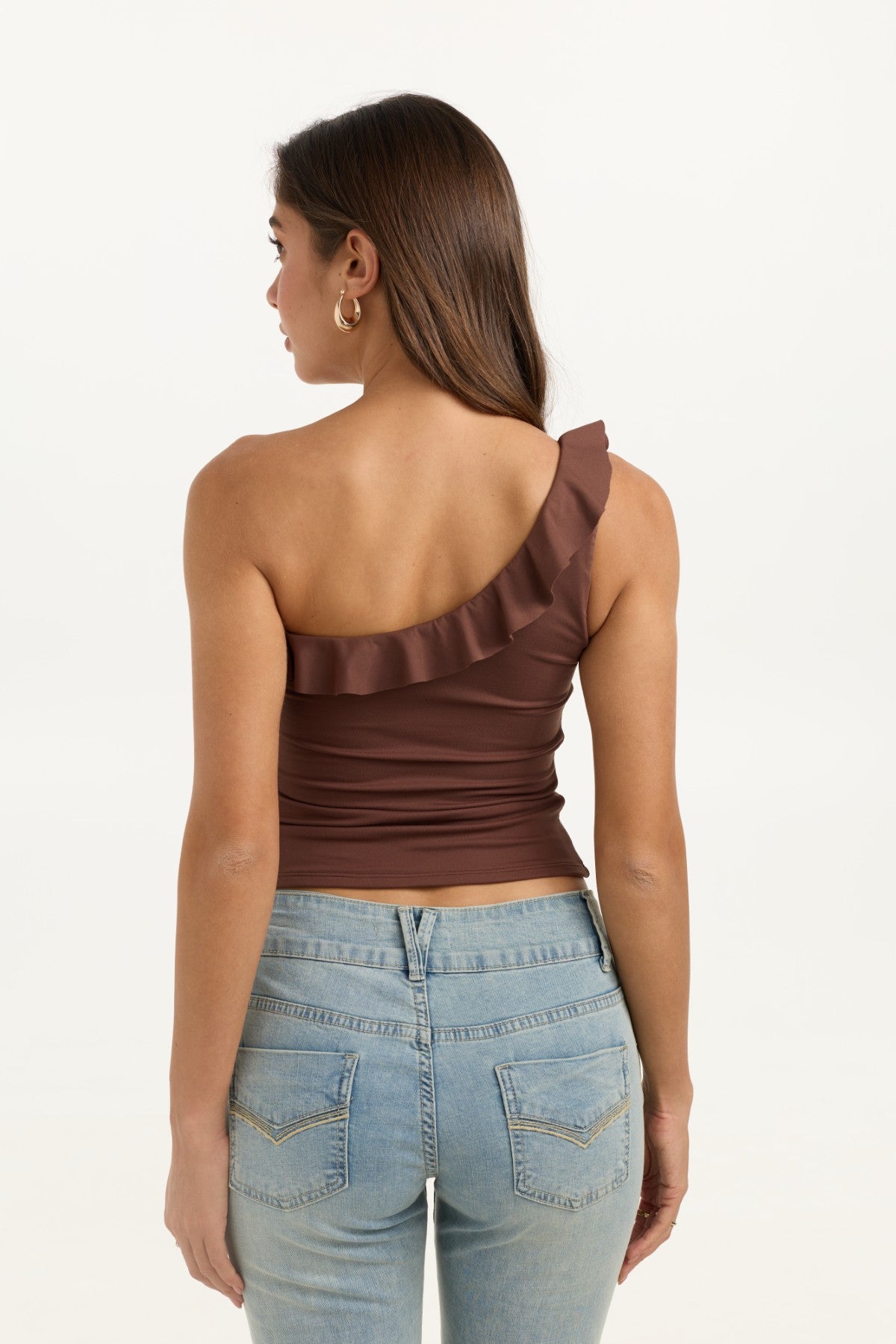 Ruffled One Shoulder Top