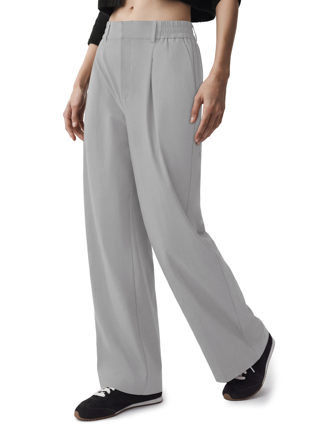 REORIA Women's High Waisted Wide Leg Work Pants with Pockets
