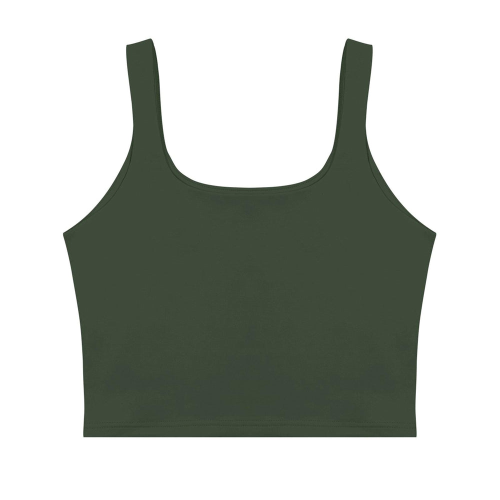 Square Neck Seamless Sleeveless Crop Tops - REORIA