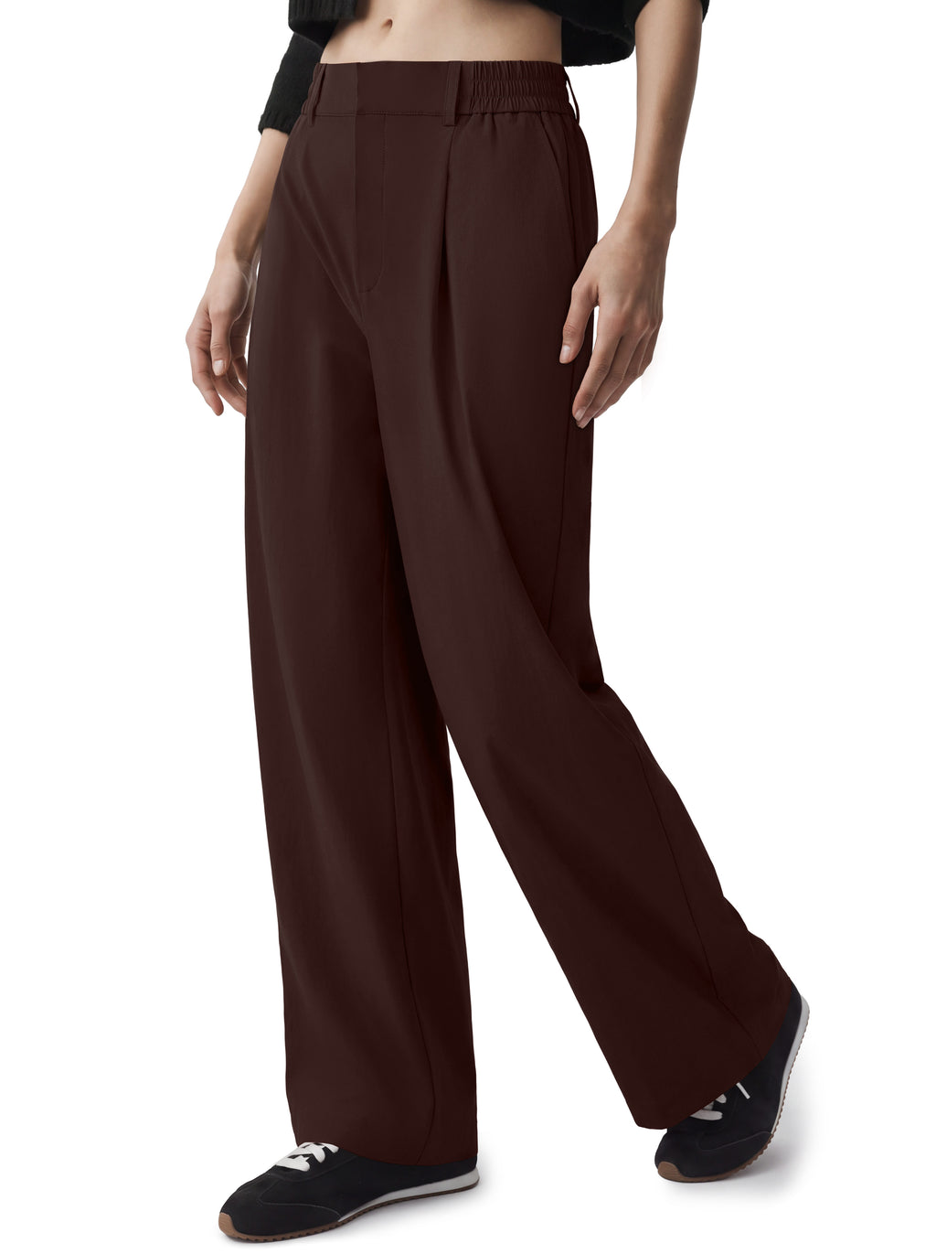REORIA Women's High Waisted Wide Leg Work Pants with Pockets