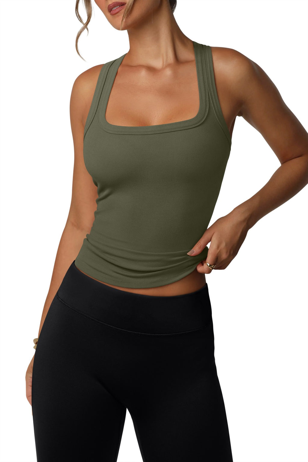 Summer Sleeveless Racerback Casual Ribbed Tops