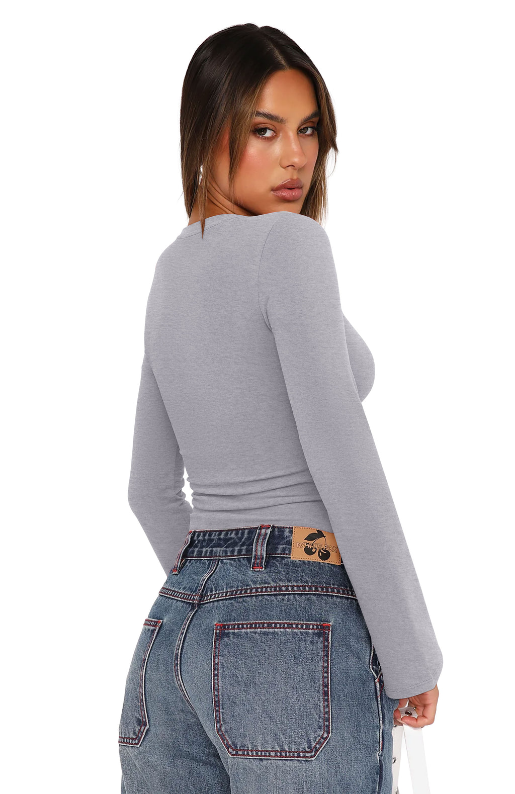 Wrap Deep V Neck Long Bell Sleeve Tops