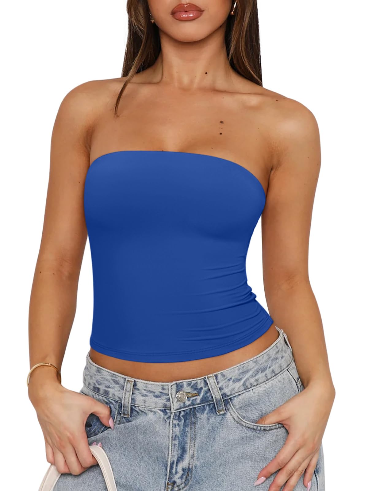 Strapless Double Lined Non-Slip Backless Tube Top