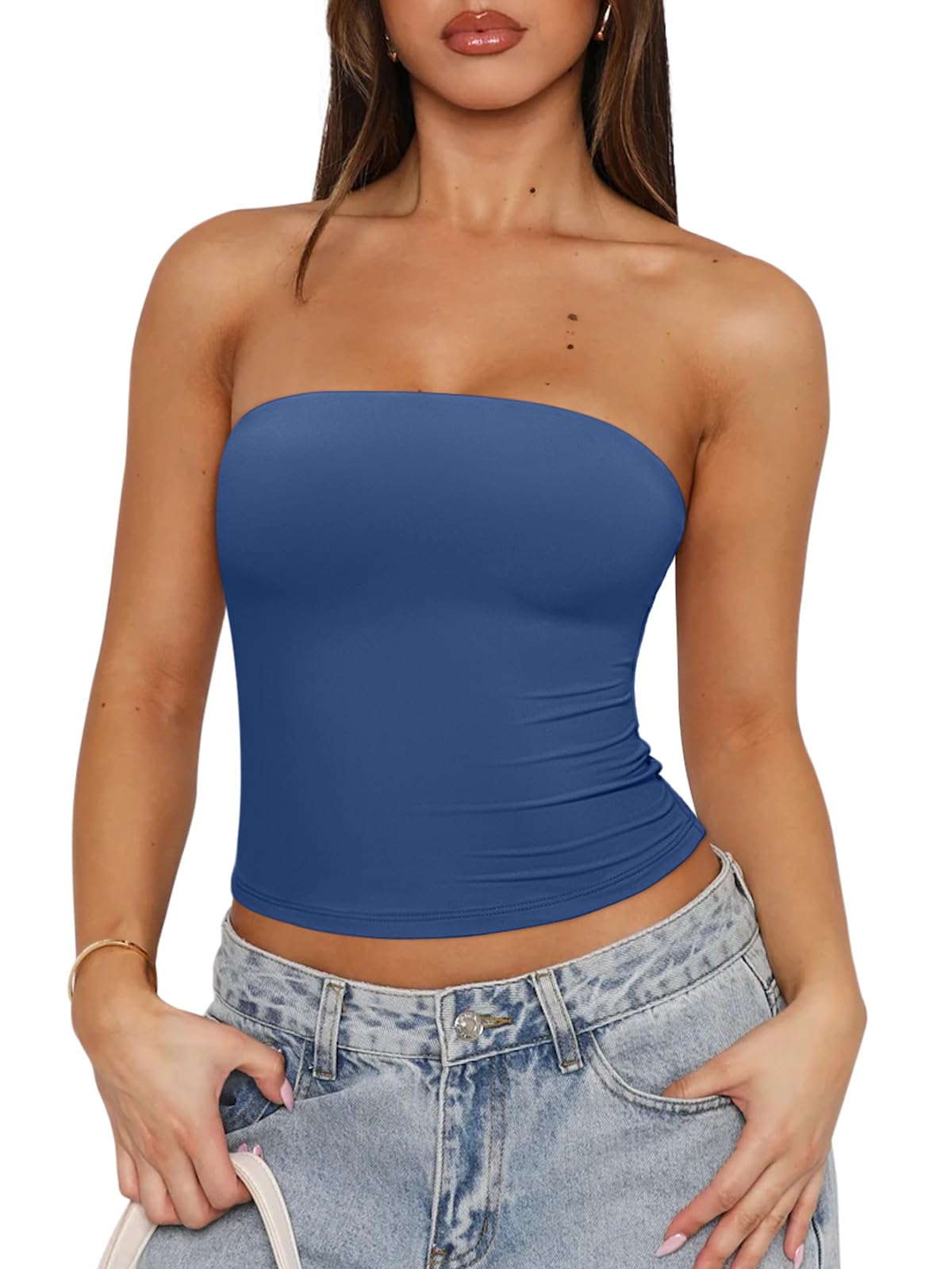 Strapless Double Lined Non-Slip Backless Tube Top