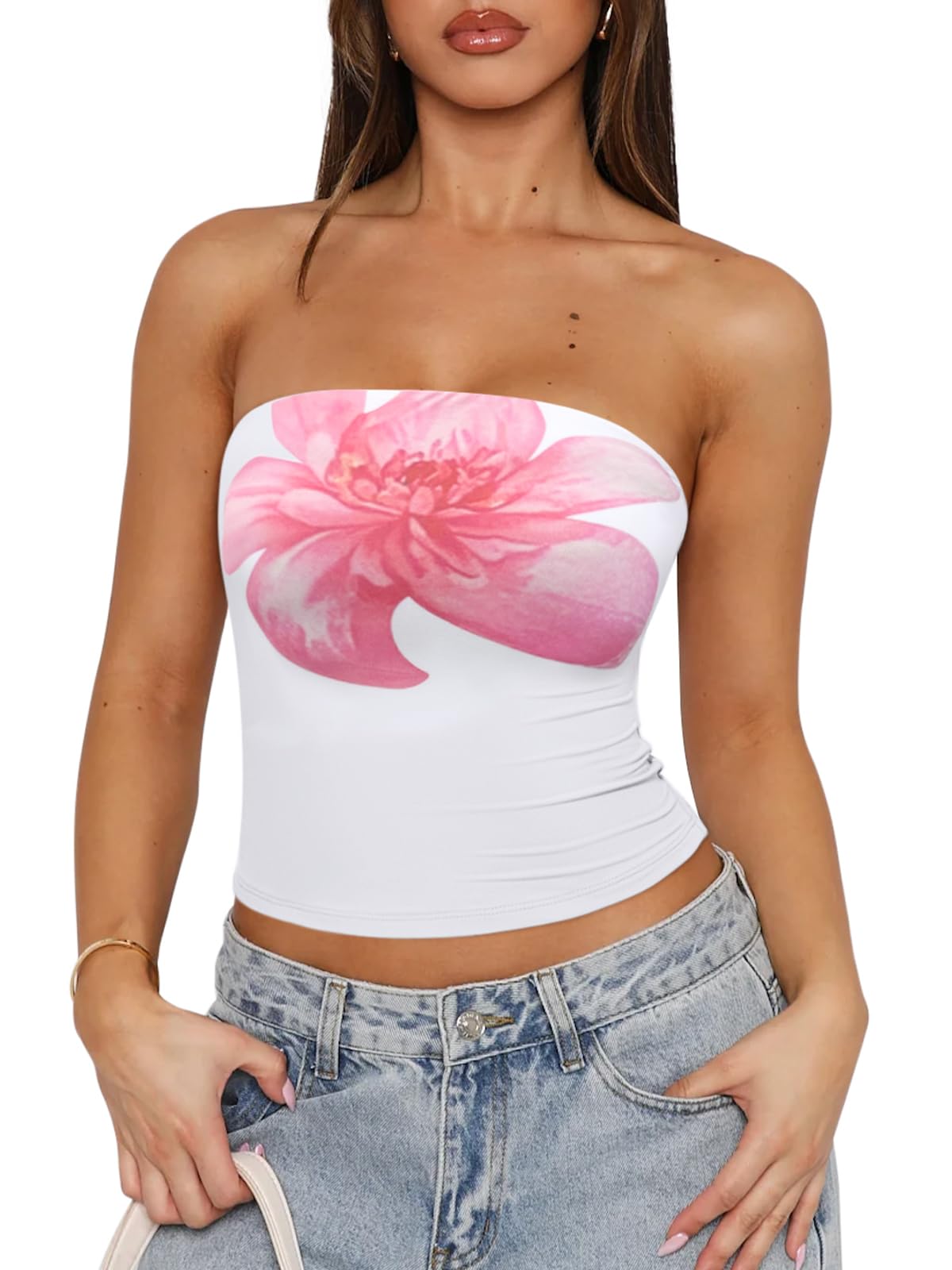Strapless Double Lined Non-Slip Backless Tube Top