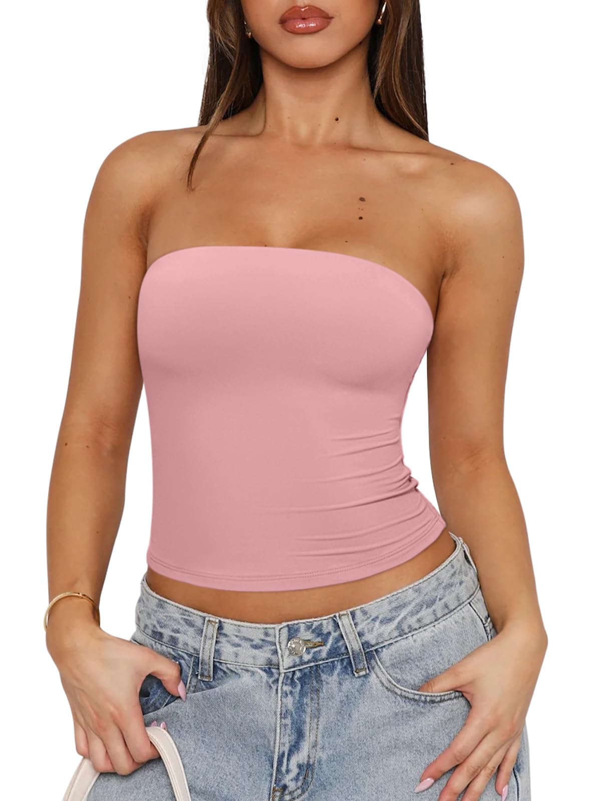 Strapless Double Lined Non-Slip Backless Tube Top