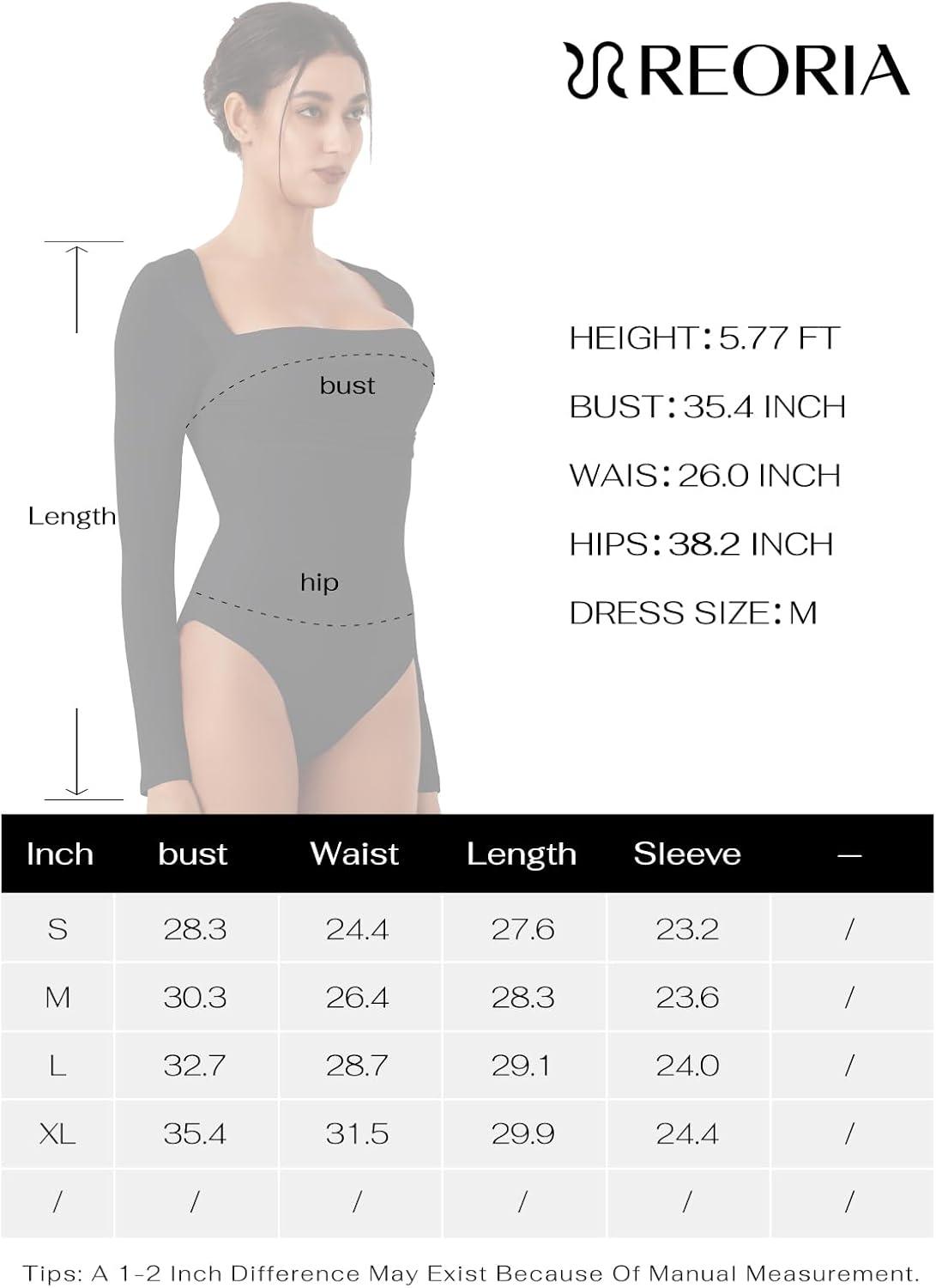 Sculpted Allure Long Sleeve Square Neck Bodysuit - REORIA
