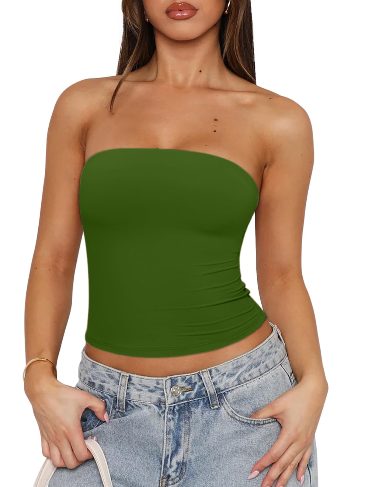 Strapless Double Lined Non-Slip Backless Tube Top