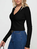 Trendy V Neck Open Front Lightweight Knit Cardigan Long Sleeve Cropped Sweaters Fall Outfits - REORIA