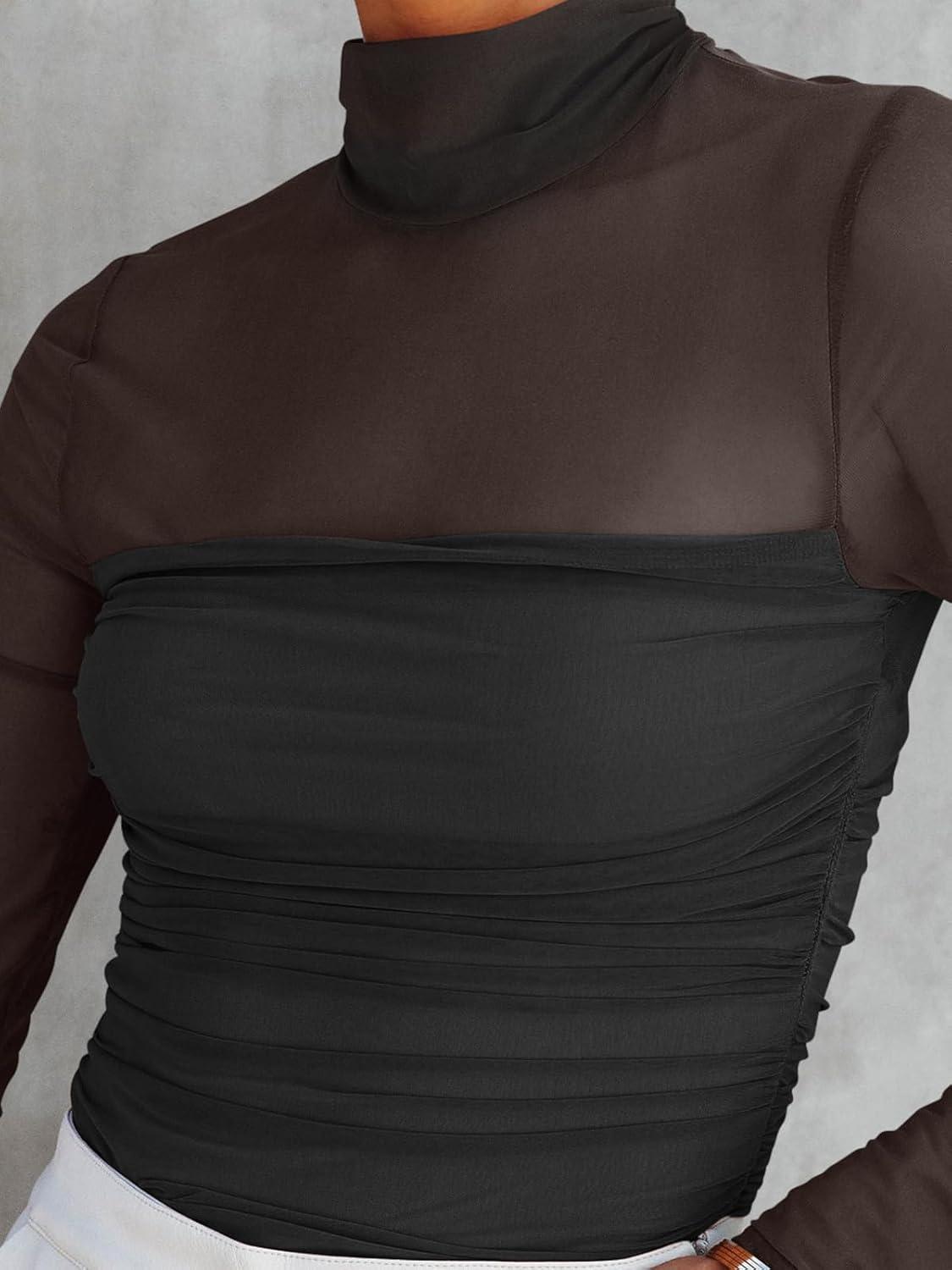 Veil of Night Turtleneck Top - REORIA